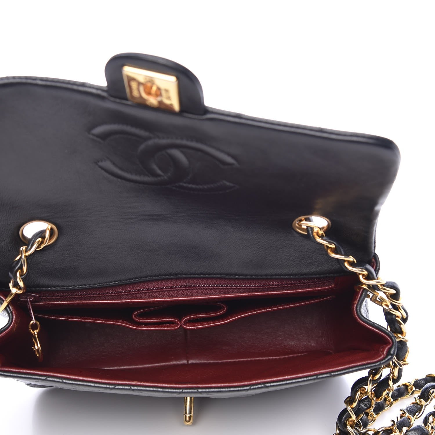 Chanel Lambskin Quilted Mini Square Flap Black 5 of 8