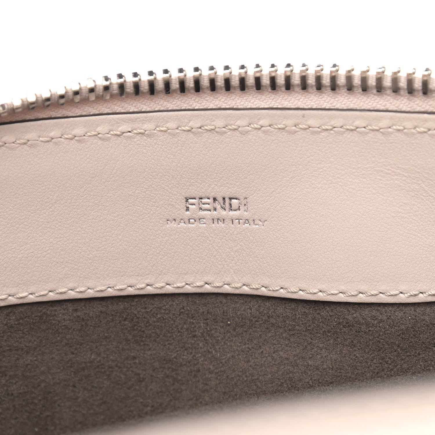 Fendi Vitello Baltico Dolce Shiny Nappa Lace Up DotCom Satchel Grigio Polvere 8 of 16