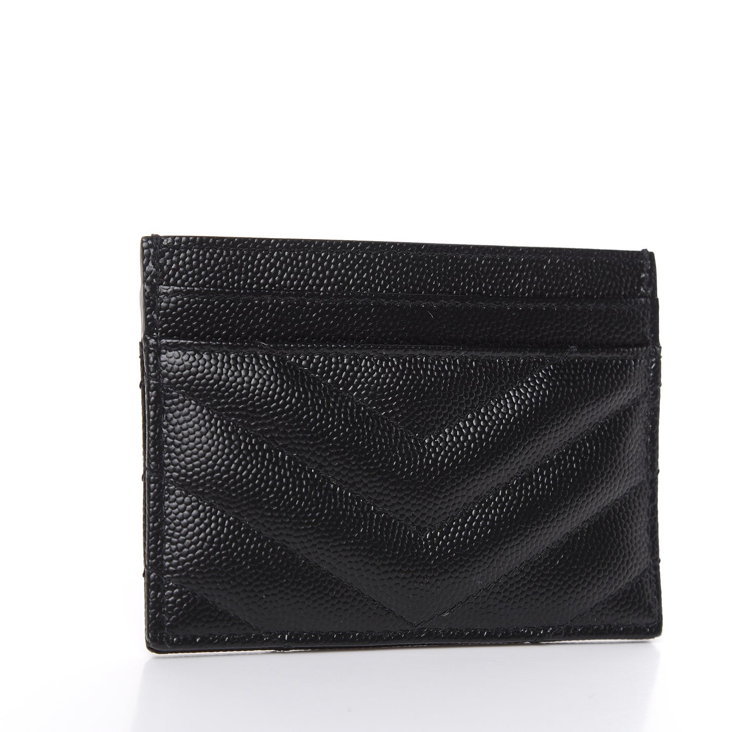 Grain De Poudre Matelasse Chevron Monogram Credit Card Case Black