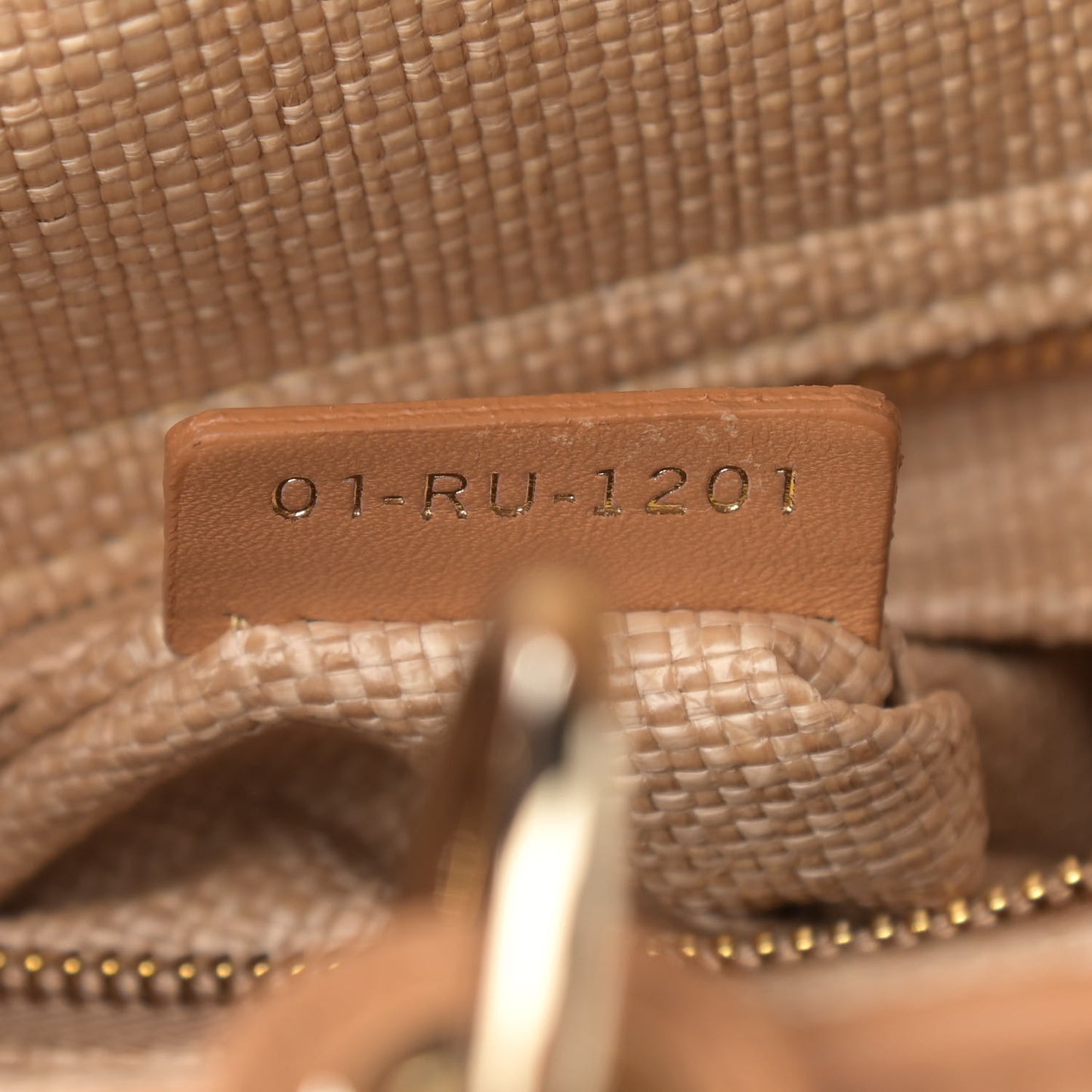 Raffia Medium Lady Dior Bag Beige