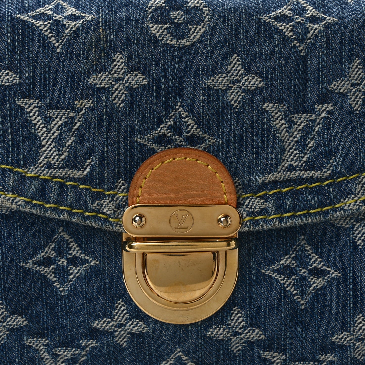Monogram Denim Mini Pleaty Blue