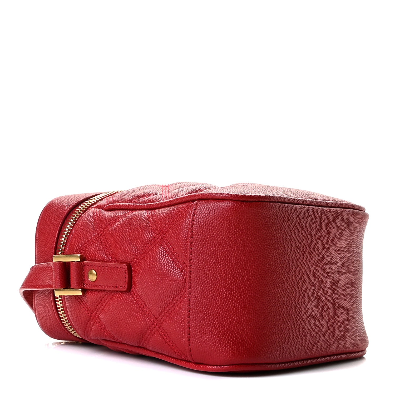 Saint Laurent Grain de Poudre Quilted 80's Vanity Bag Red 4 of 9