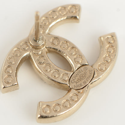 Chanel Crystal CC Earrings Gold 5 of 5