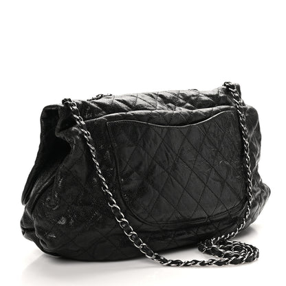 Chanel Crumpled Caviar Quilted Maxi Elastic Flap Black 3 of 10