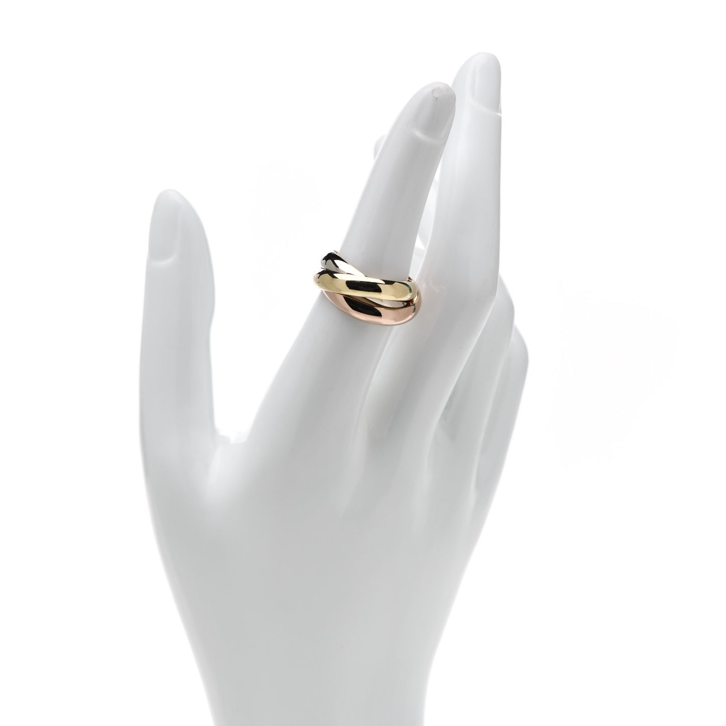 18K Pink Yellow White Gold Trinity Ring 53 6.25