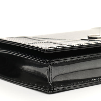 Christian Dior Metallic Patent Micro-Cannage Diorama Wallet on Chain Pouch Onyx Black 9 of 15