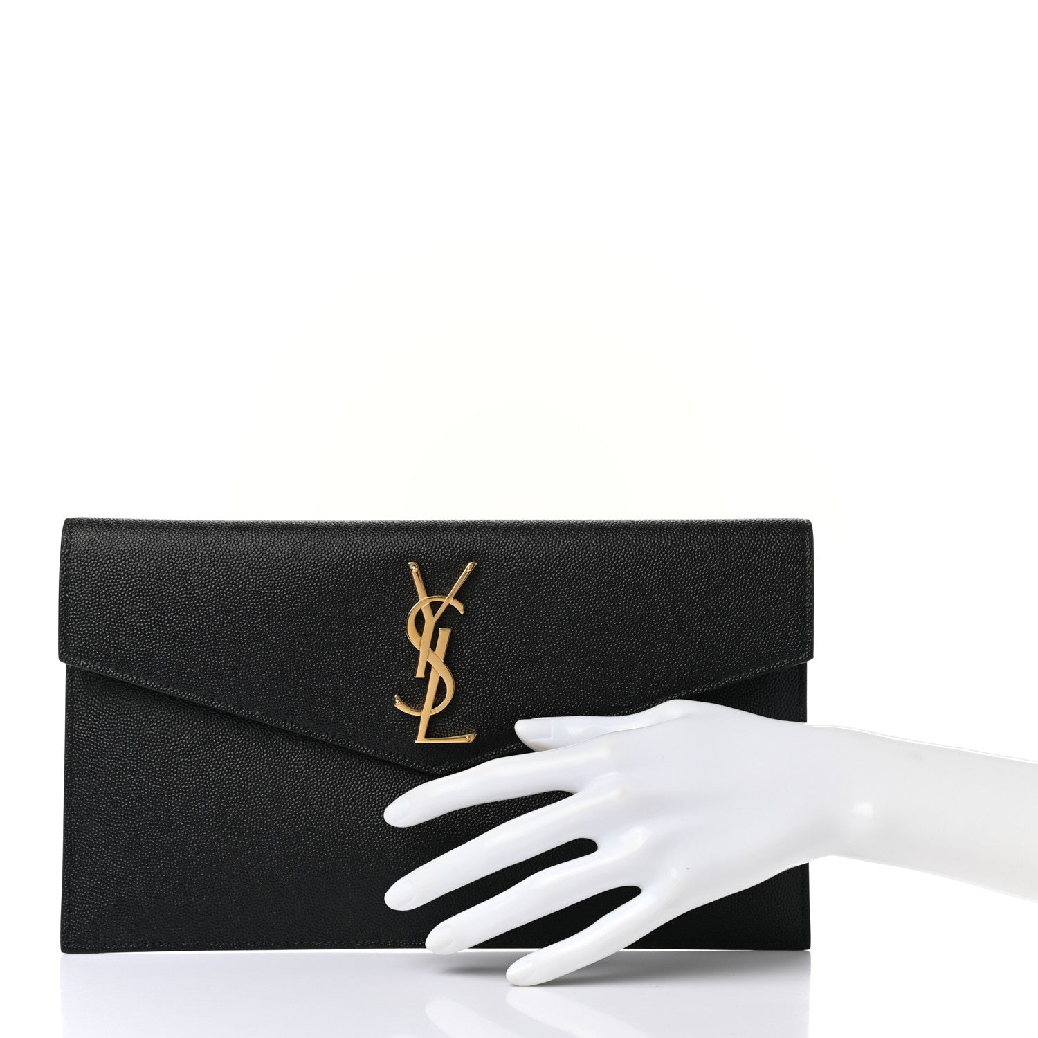 Saint Laurent Grain De Poudre Uptown Pouch Black 2 of 8