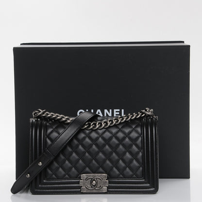 Chanel Calfskin Quilted Medium Boy Flap Black 8 of 8