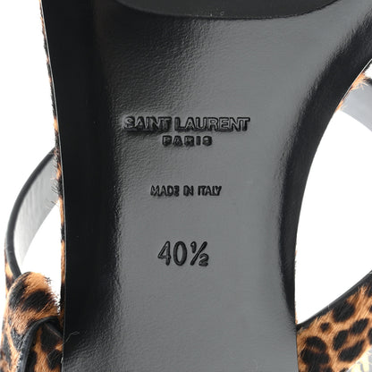 Saint Laurent Pony Hair Leopard Cassandra Monogram Sandals 40.5 Naturale 6 of 10