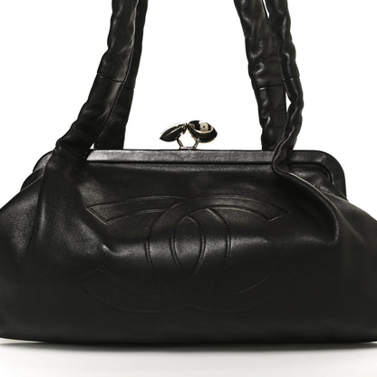 Chanel Lambskin Kiss Lock Frame Bag Black 8 of 10
