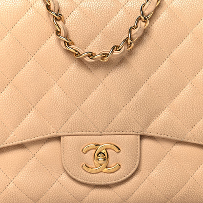 Chanel Caviar Quilted Jumbo Single Flap Beige Clair 8 of 14