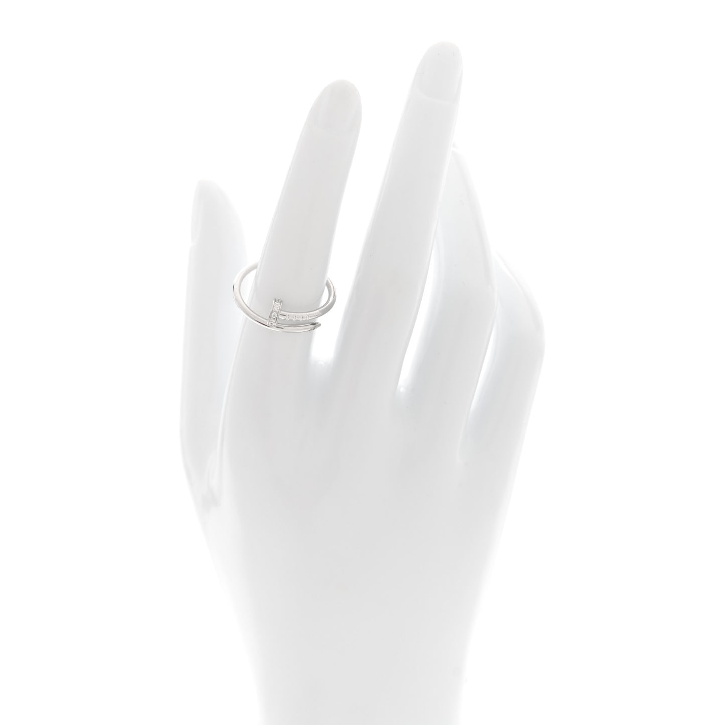 18K White Gold Diamond Small Juste Un Clou Ring 55 7.25