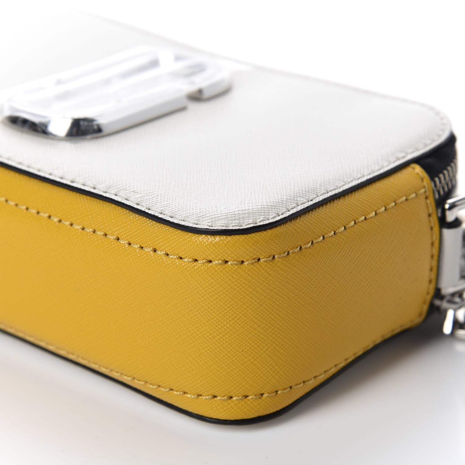 Marc Jacobs Saffiano Small Snapshot Camera Bag White Yellow 7 of 10