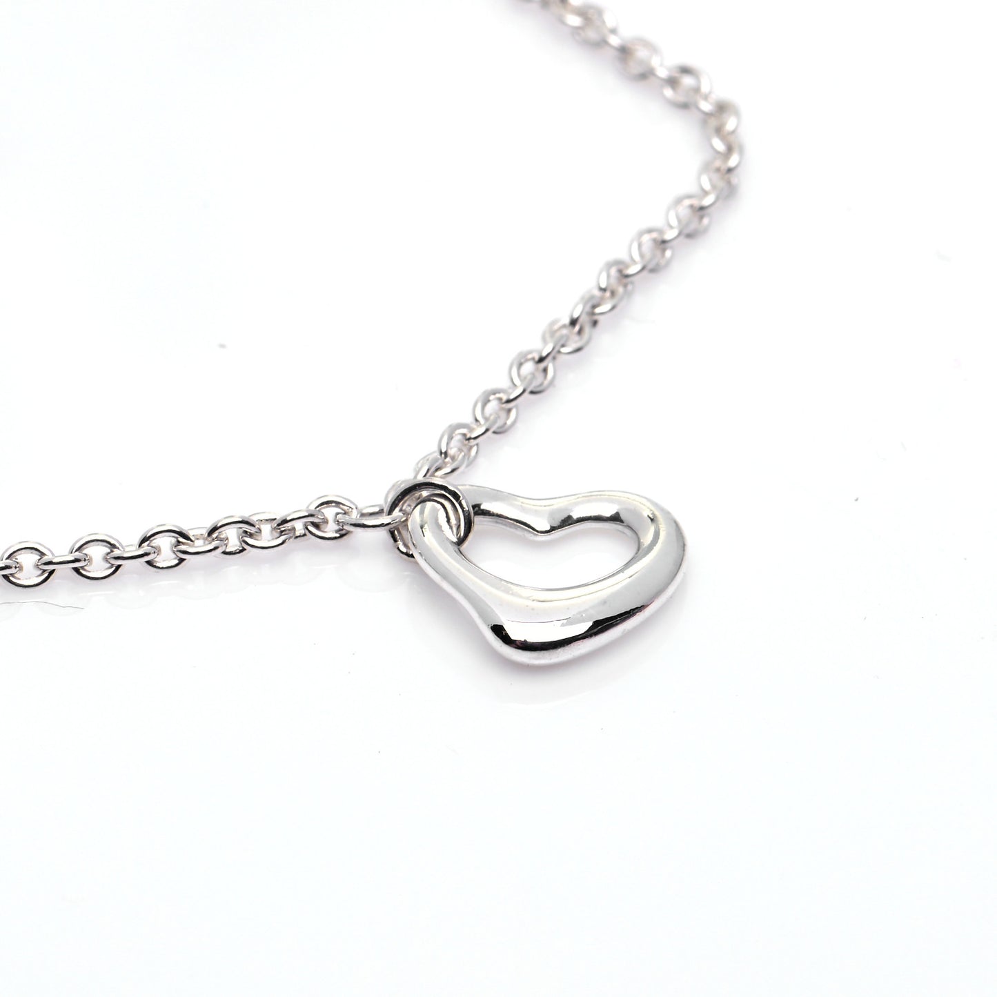 Sterling Silver Elsa Peretti Open Heart Charm Bracelet