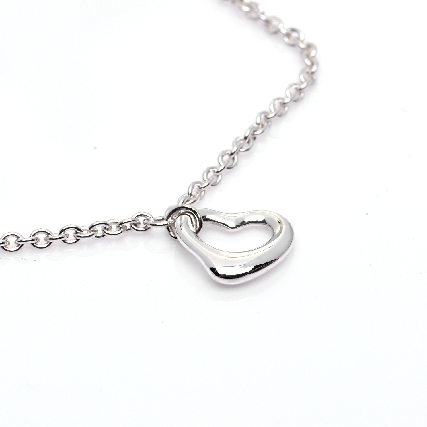 Tiffany Sterling Silver Elsa Peretti Open Heart Charm Bracelet 4 of 6