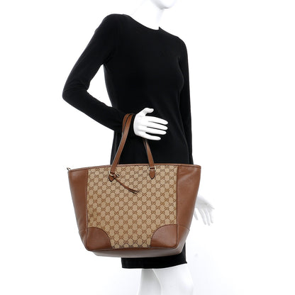 Gucci Monogram Medium Bree Zippered Tote Beige Tabacco 2 of 7