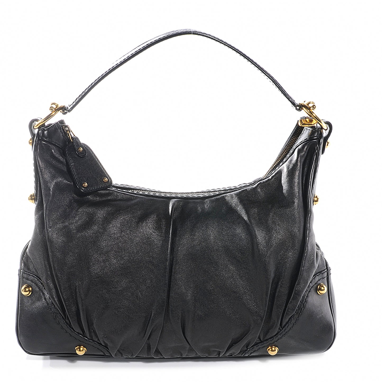Leather Medium Jockey Hobo Black