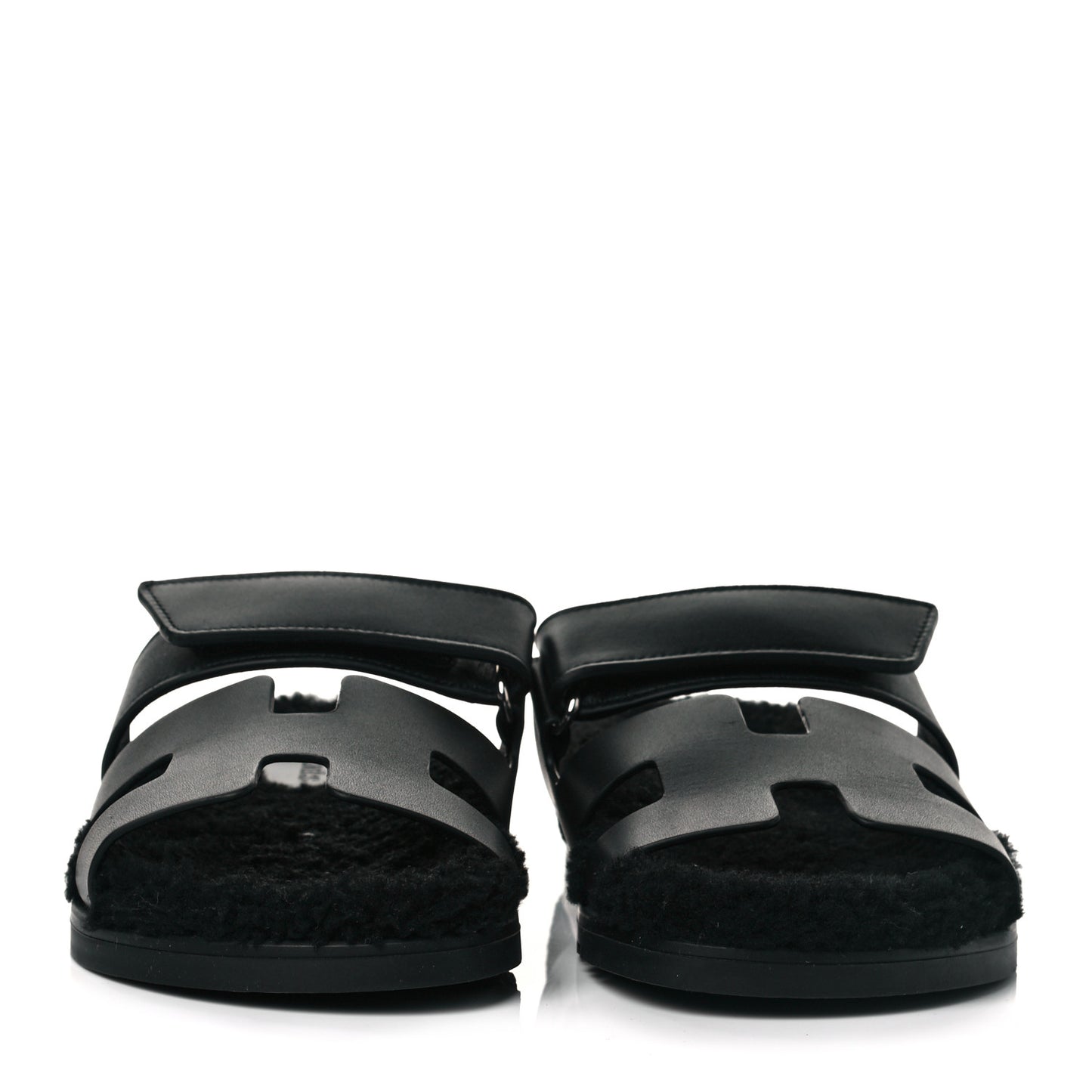 Calfskin Woolskin Womens Chypre Sandals 37.5 Black