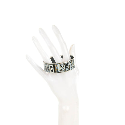Hermes Enamel Printed Wide La Femme Aux Semelles de Vent Bracelet 65 2 of 5