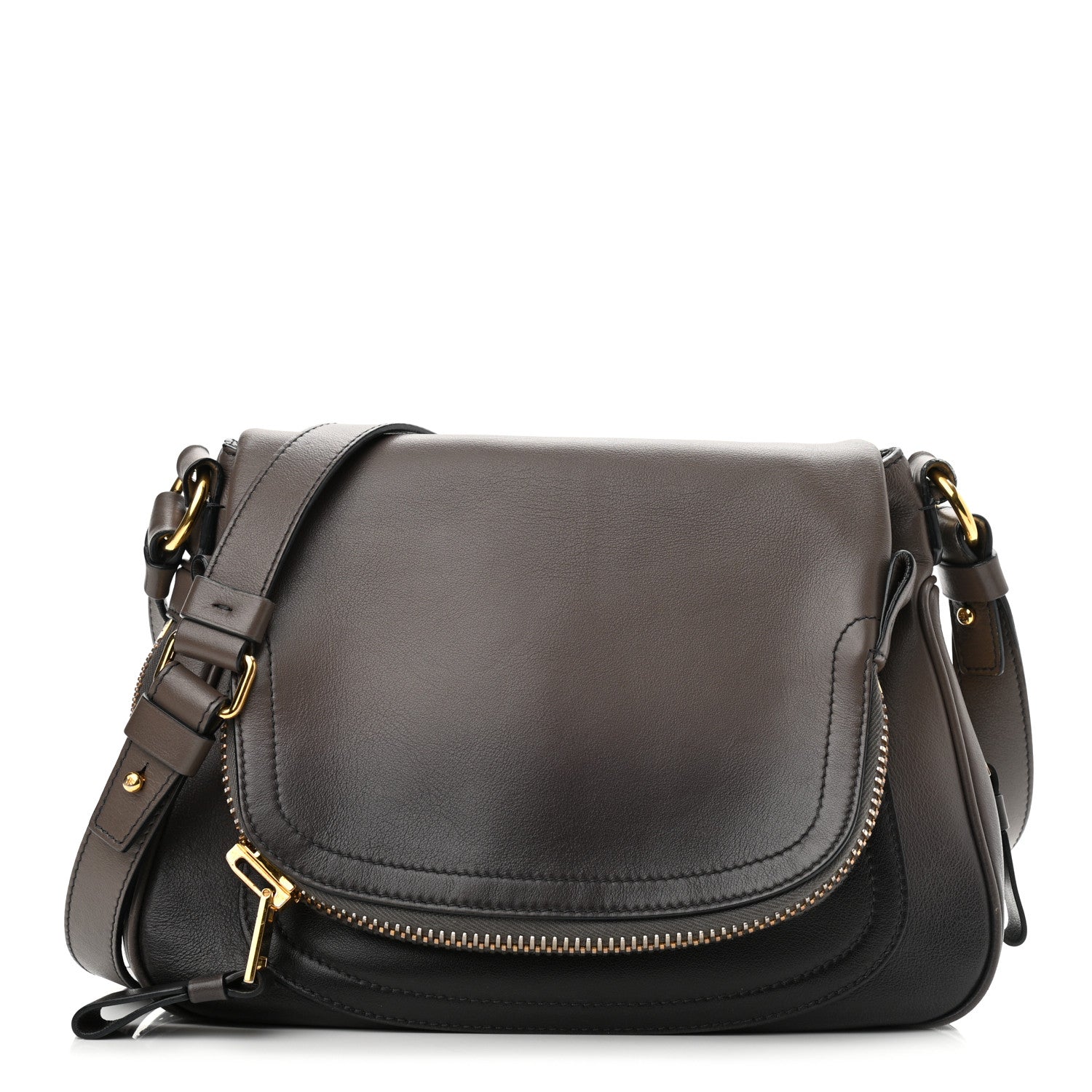 Tom Ford Grained Calfskin Medium Shaded Jennifer Crossbody Bag Brown 1 of 16