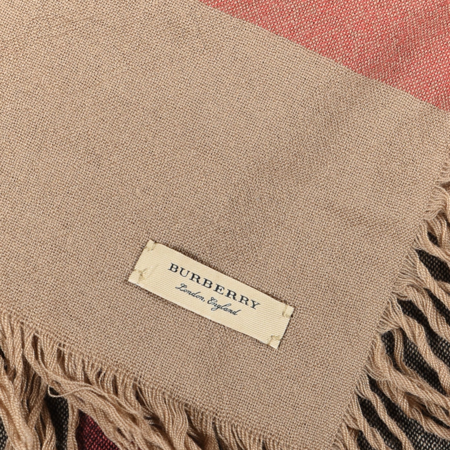 Merino Wool House Check Scarf Brown