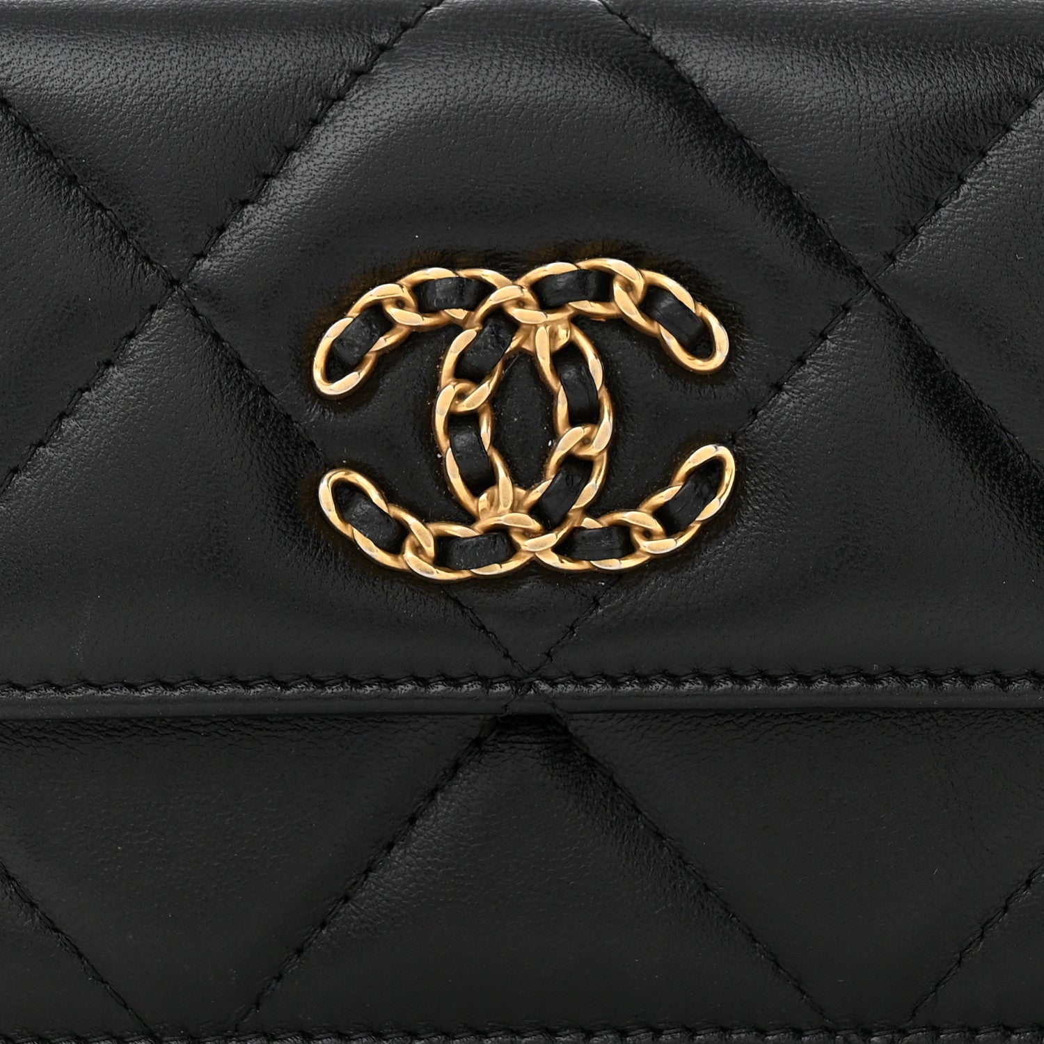 Chanel Lambskin Quilted Chanel 19 Flap Belt Bag Black 9 of 13