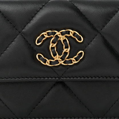 Chanel Lambskin Quilted Chanel 19 Flap Belt Bag Black 9 of 13