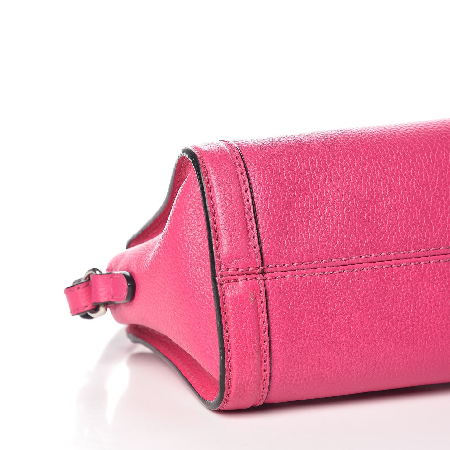 Grainy Calfskin Mini Padlock Zip Satchel Pink