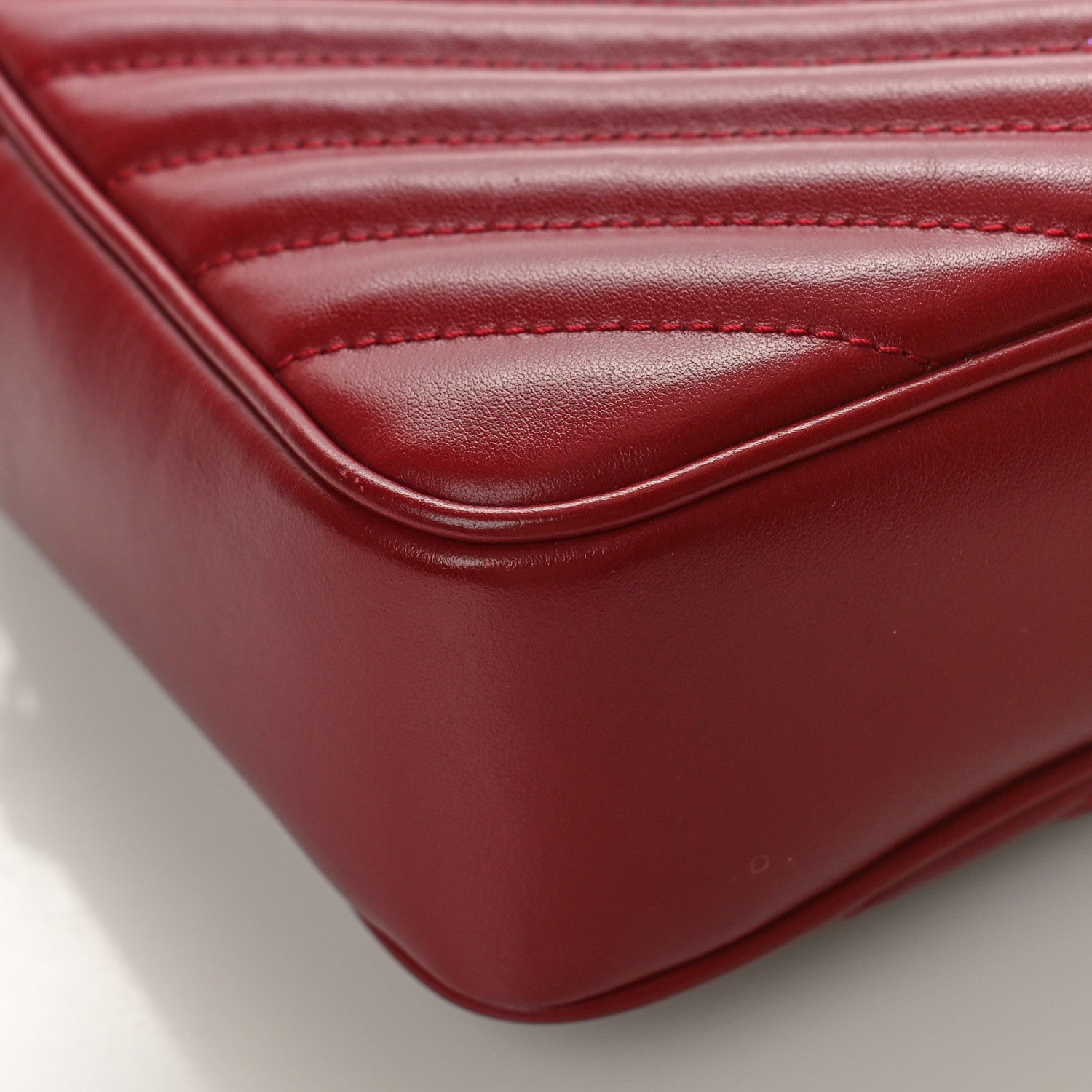 Saint Laurent Calfskin Matelasse Monogram Lou Camera Bag Dark Legion Red 7 of 9