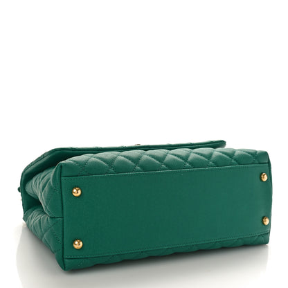 Chanel Caviar Quilted Small Coco Handle Flap Green 4 of 10