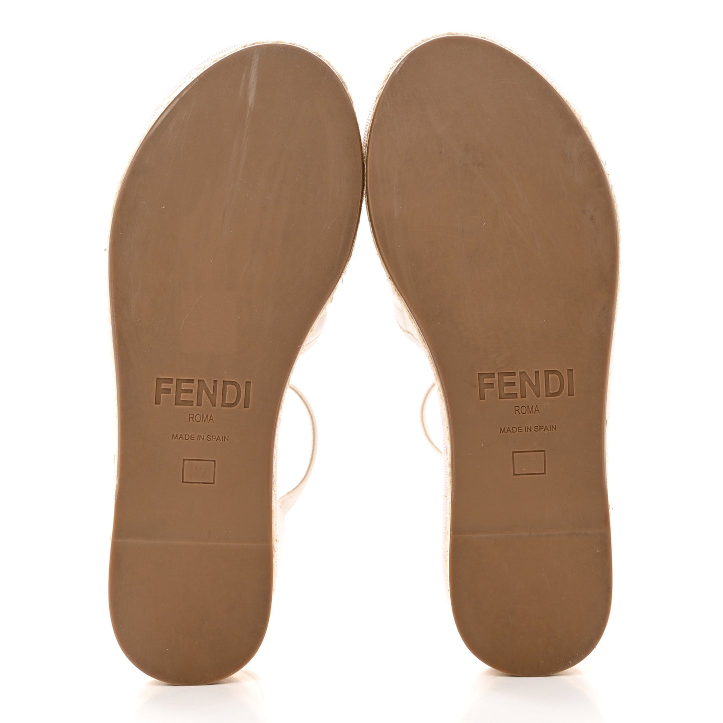 Nappa FF Embossed Espadrille Platform Sandals 37 Snow