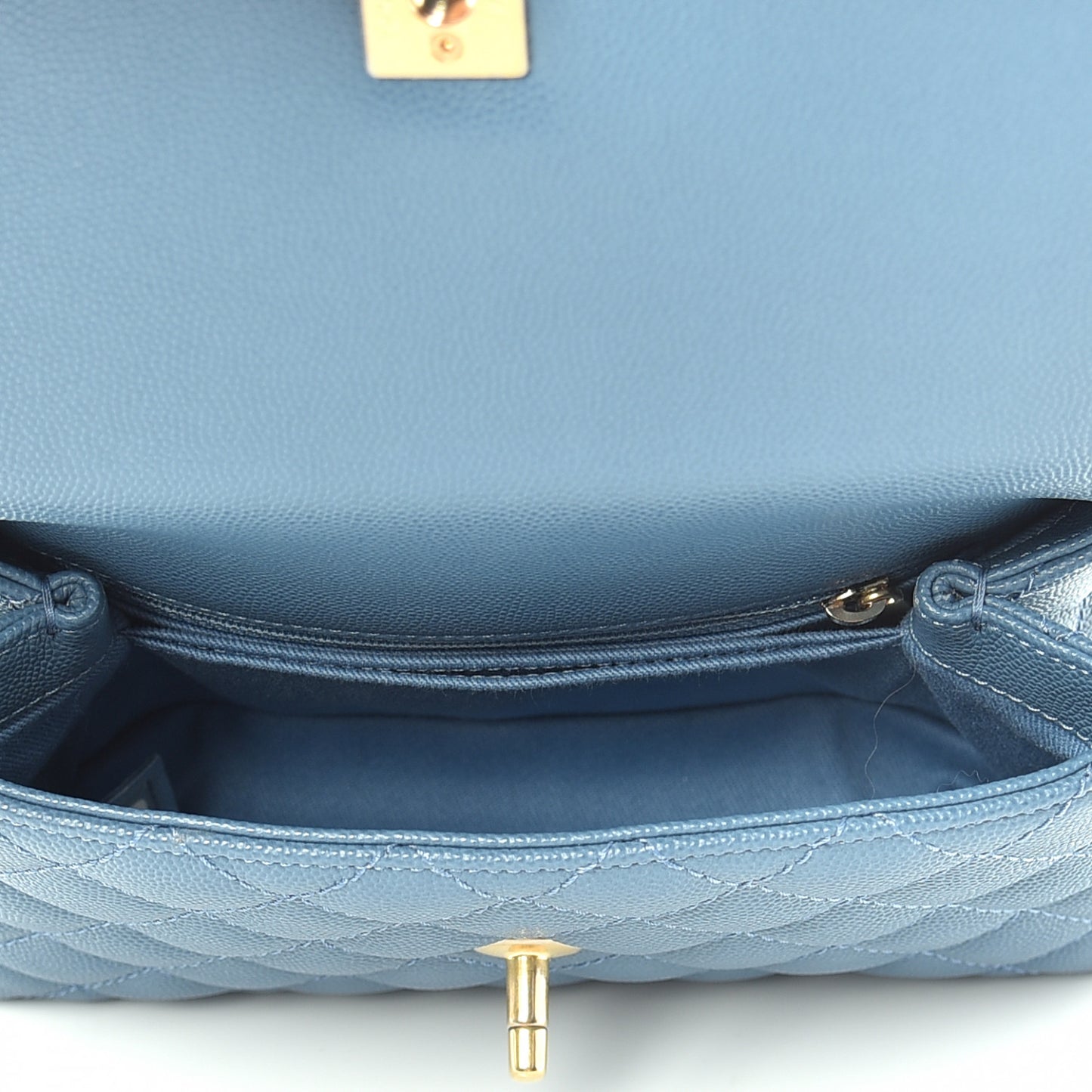 Caviar Quilted Mini Coco Handle Flap Blue