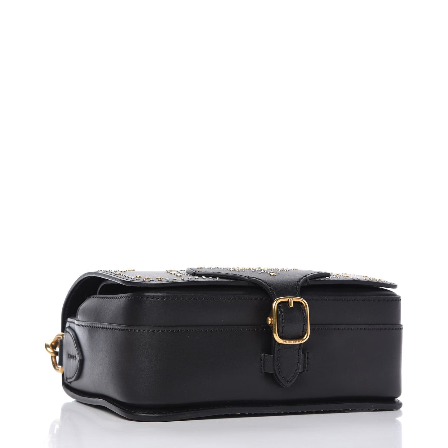 Calfskin Studded Square Satchel Black