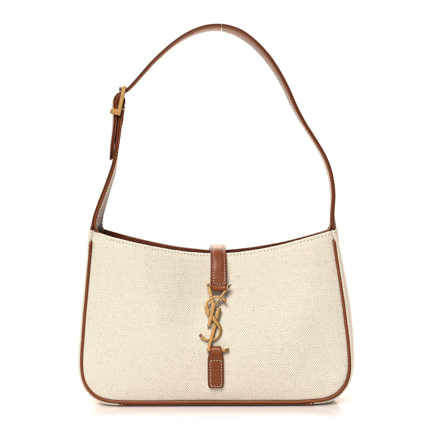 Smooth Calfskin Canvas Le 5 A 7 Hobo Natural Beige Brick