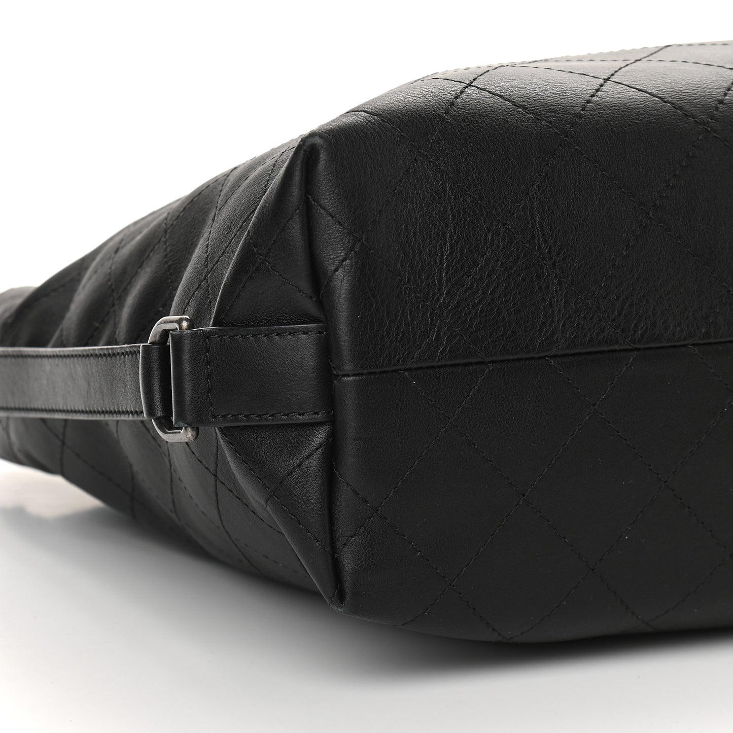 Calfskin Stitched Large Hobo Black