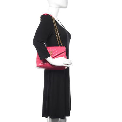 Saint Laurent Calfskin Y Quilted Monogram Small Loulou Chain Satchel Fresh Fuchsia 2 of 10