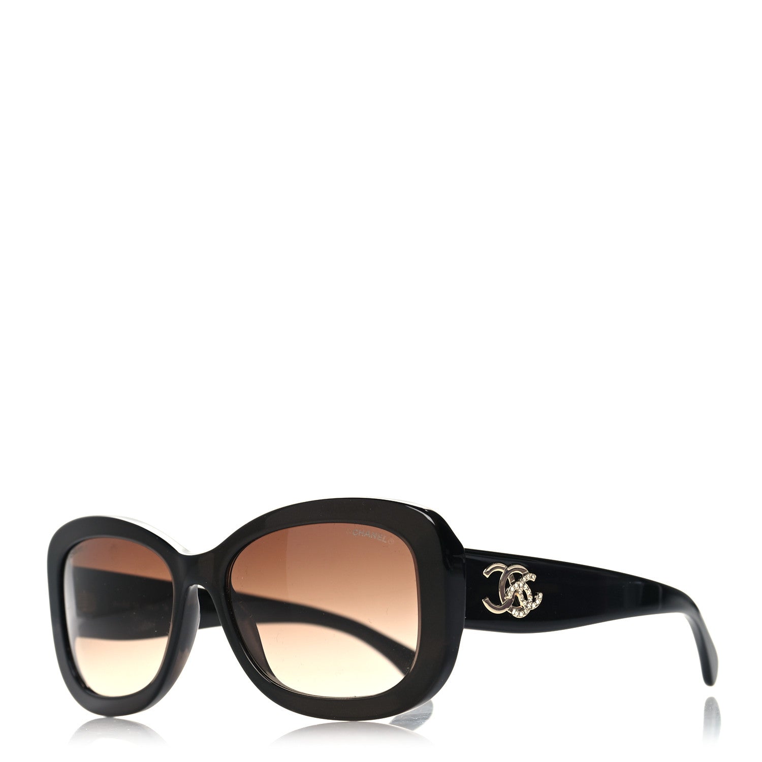 Chanel Acetate Crystal CC Rectangle Sunglasses 5468B Brown 1 of 8