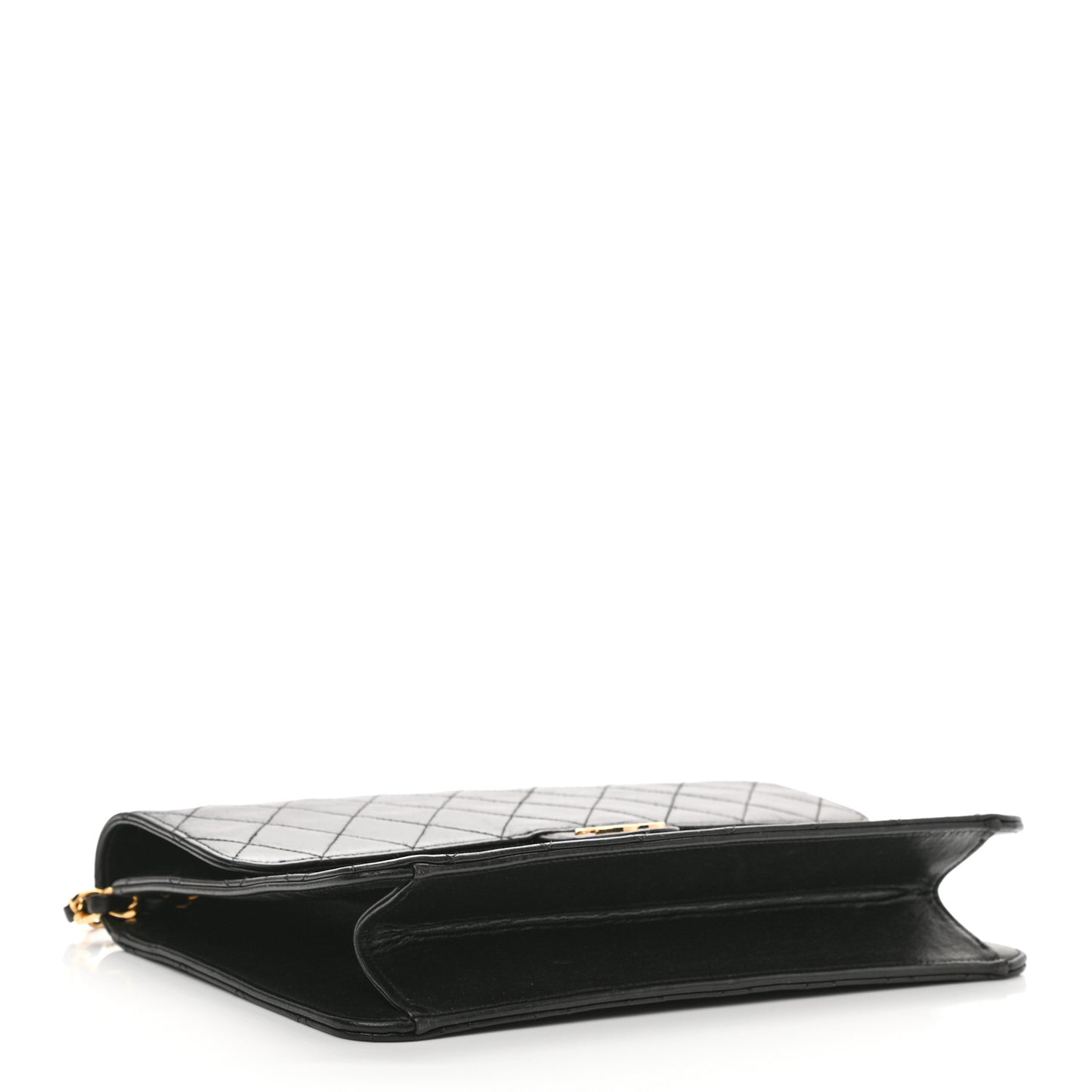 Lambskin Quilted Jumbo Single Flap Black
