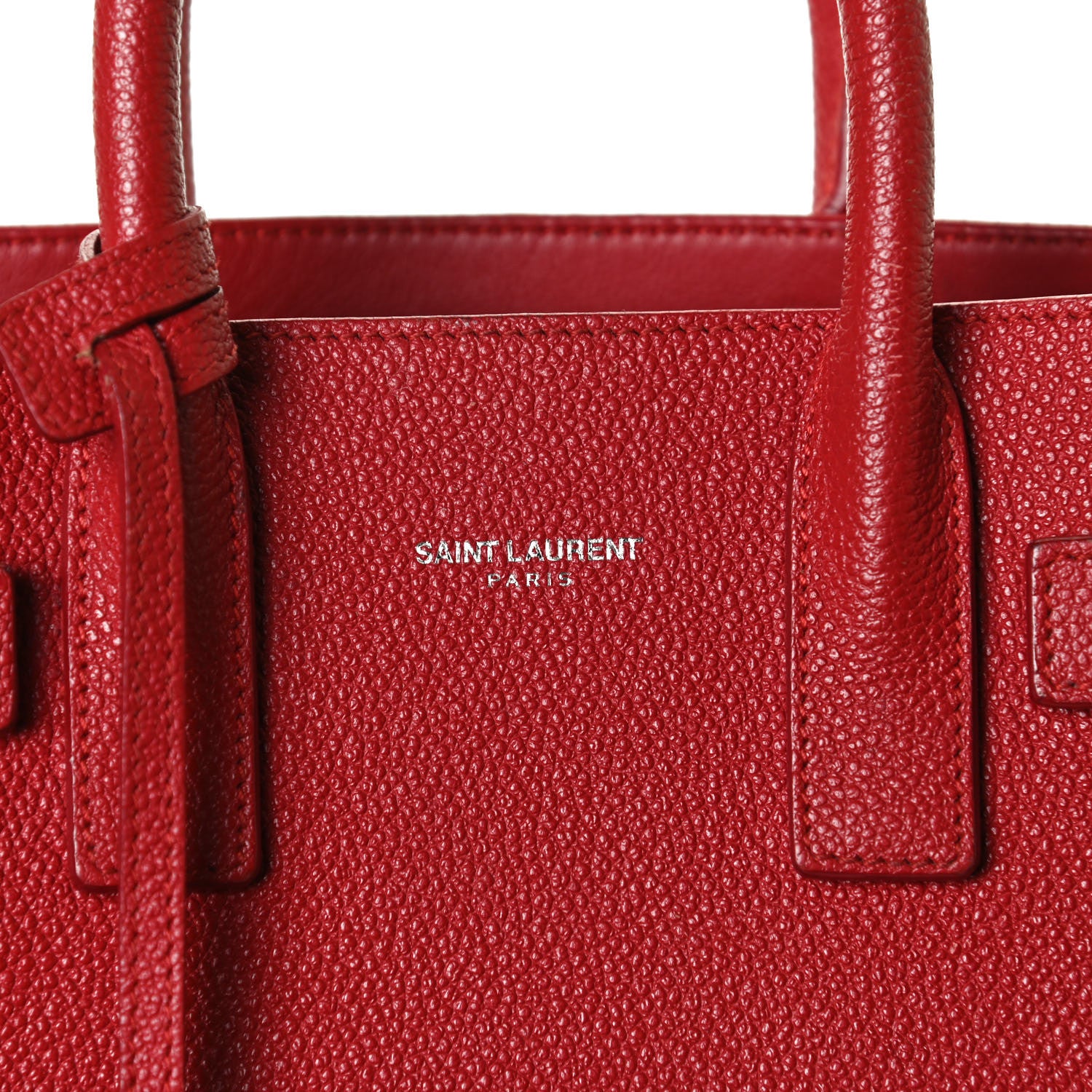 Saint Laurent Grained Calfskin Nano Sac De Jour Lipstick Red 7 of 17