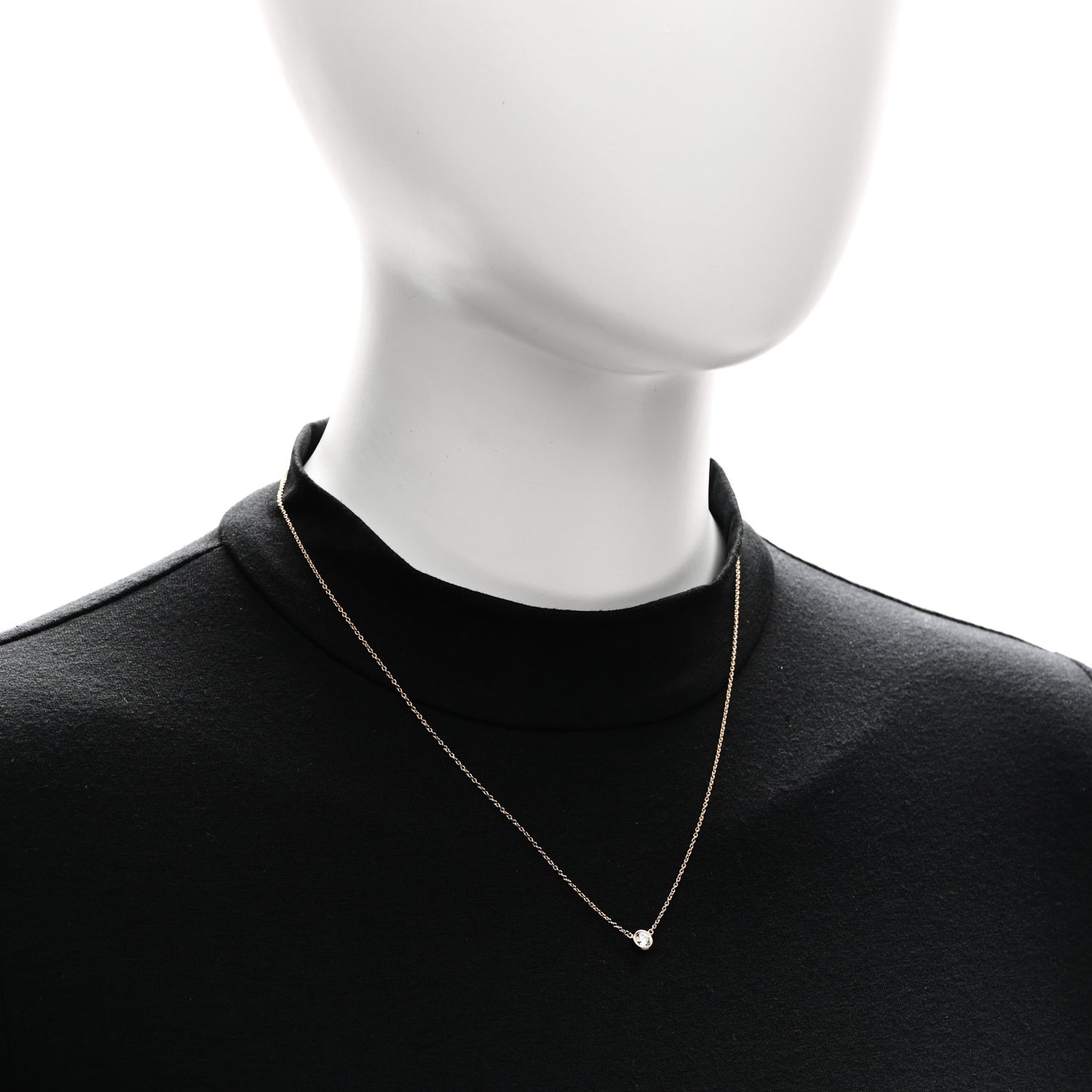 18K Rose Gold Diamond .25ct Elsa Peretti Diamonds by the Yard Pendant Necklace