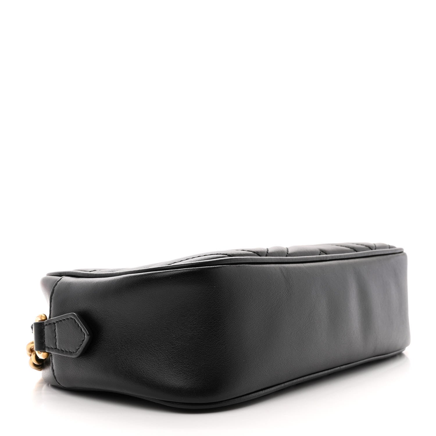 Gucci Calfskin Matelasse Small GG Marmont Chain Shoulder Bag Black 4 of 12