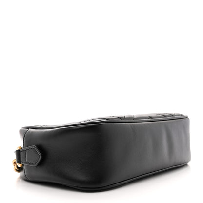 Gucci Calfskin Matelasse Small GG Marmont Chain Shoulder Bag Black 4 of 12