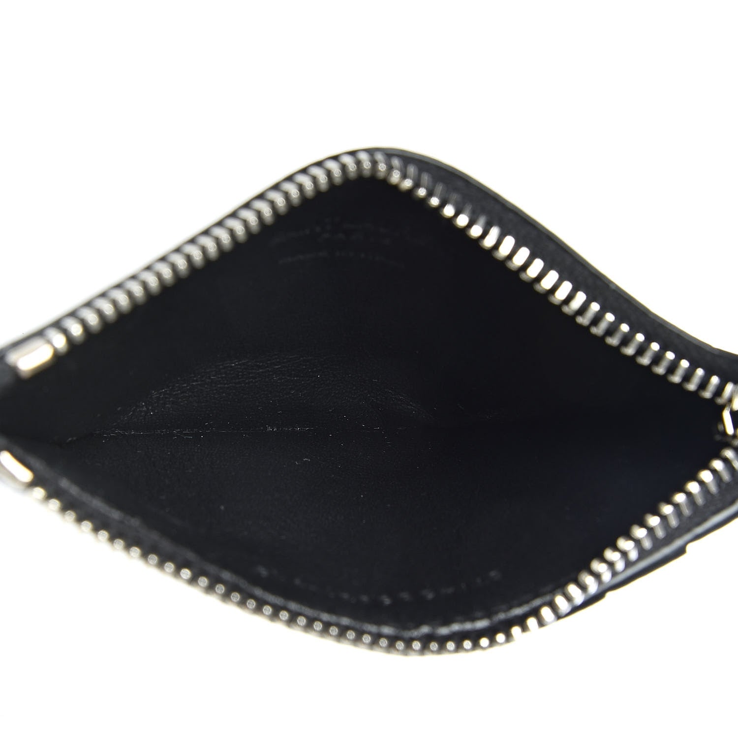 Saint Laurent Calfskin Crocodile Embossed 5 Fragments Zip Pouch Card Holder Black 5 of 7