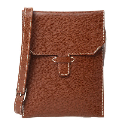 Hermes Veau Lisse Amelie Flat Pochette Noisette 1 of 10
