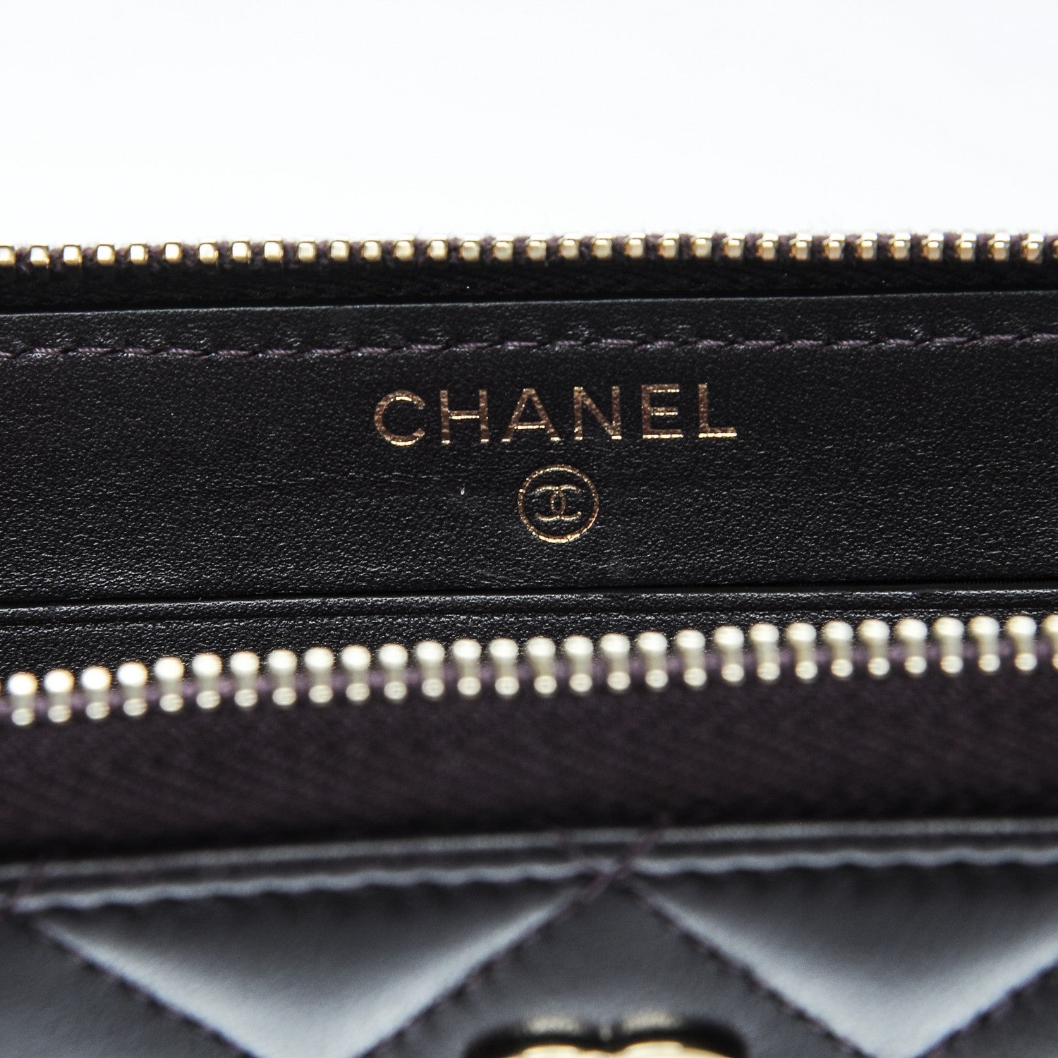 Chanel Lambskin Quilted Small Zip Around Wallet Purple 8 of 8
