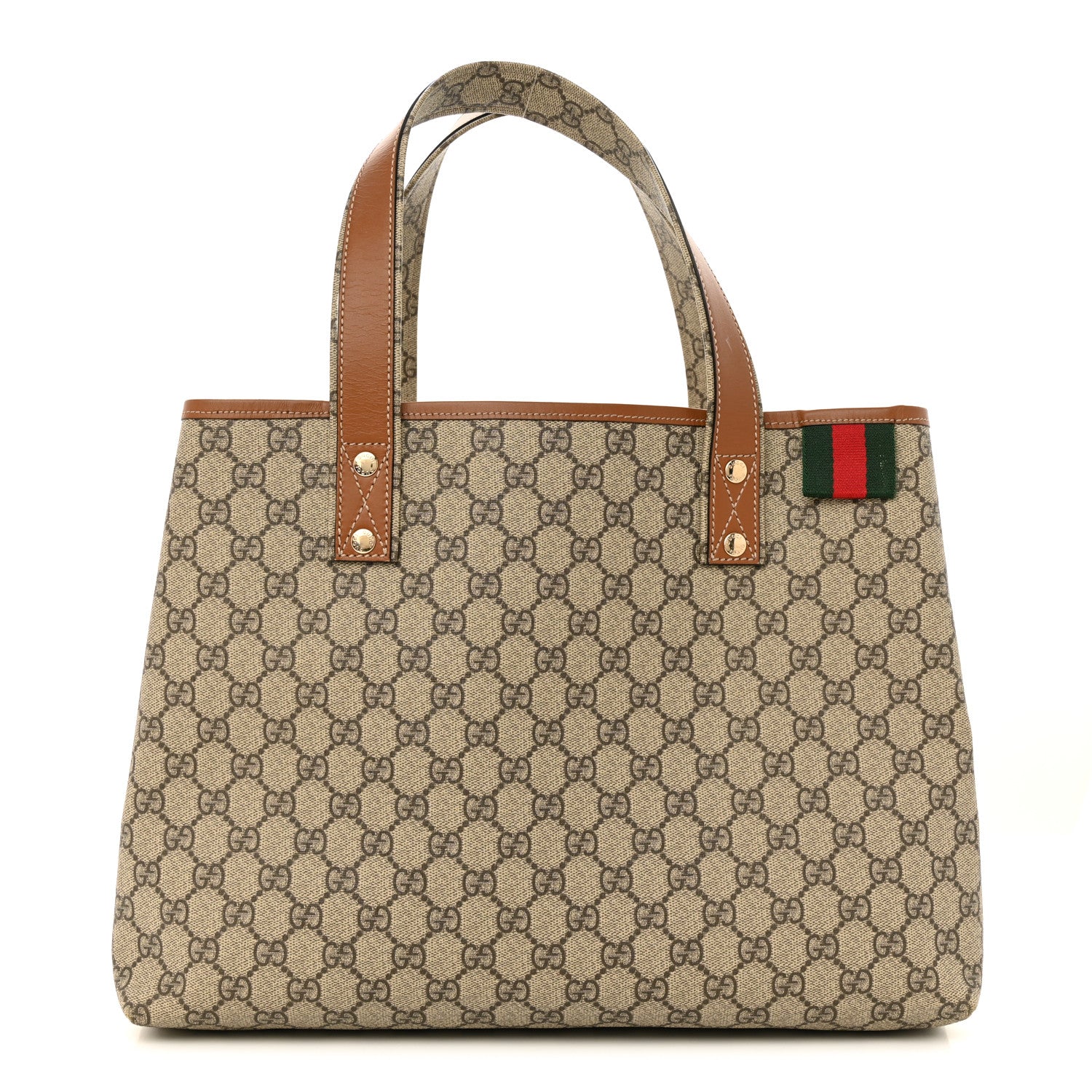 Gucci GG Plus Monogram Medium Signature Web Loop Tote Light Brown 1 of 15