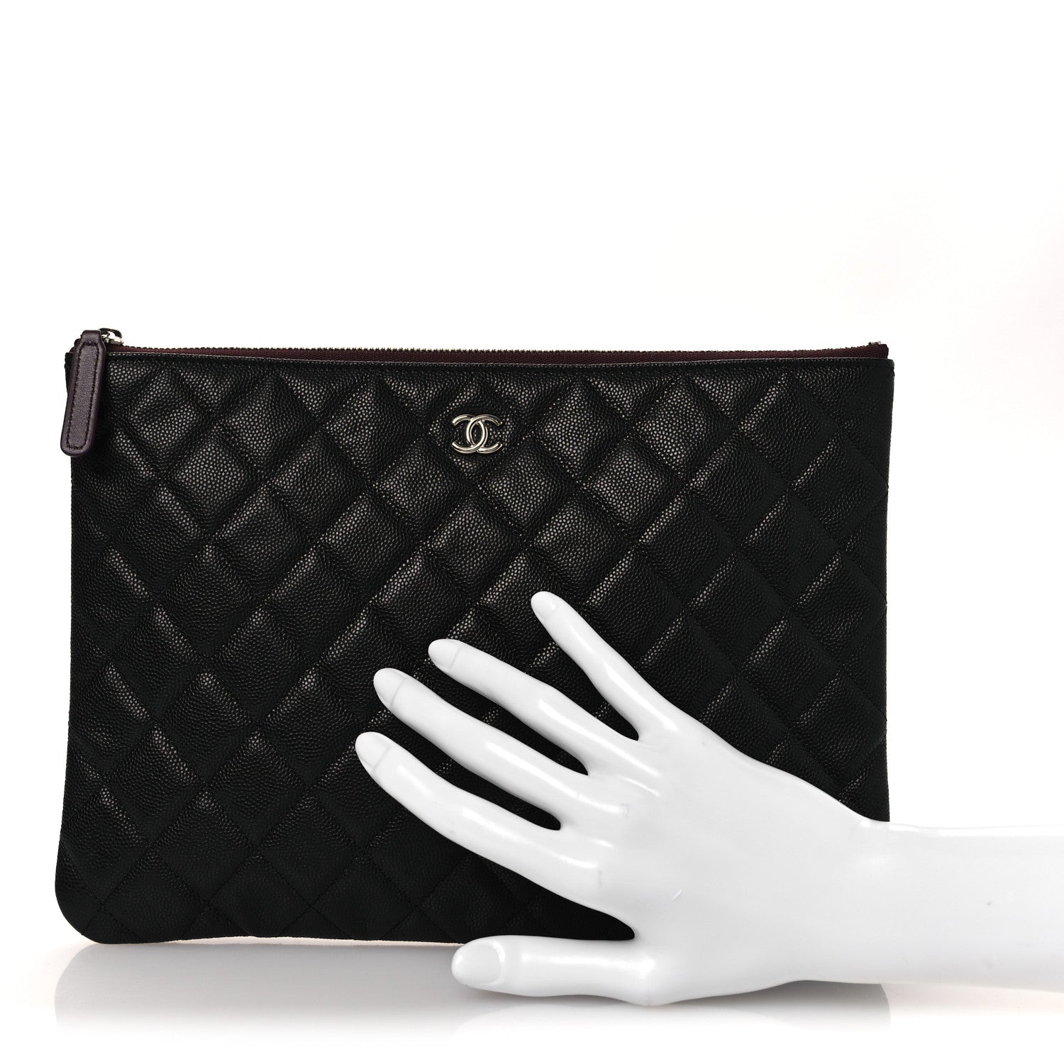 Chanel Caviar Quilted Medium Cosmetic Case Black 2 of 11
