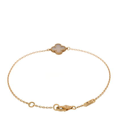 Van Cleef & Arpels 18K Yellow Gold Mother of Pearl Sweet Alhambra Bracelet 2 of 5