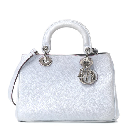 Christian Dior Metallic Bullcalf Mini Diorissimo Tote Light Blue 1 of 9