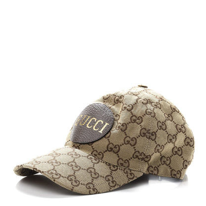 Gucci Monogram Textured Dollar Calfskin Zeno Baseball Hat M Beige 1 of 11